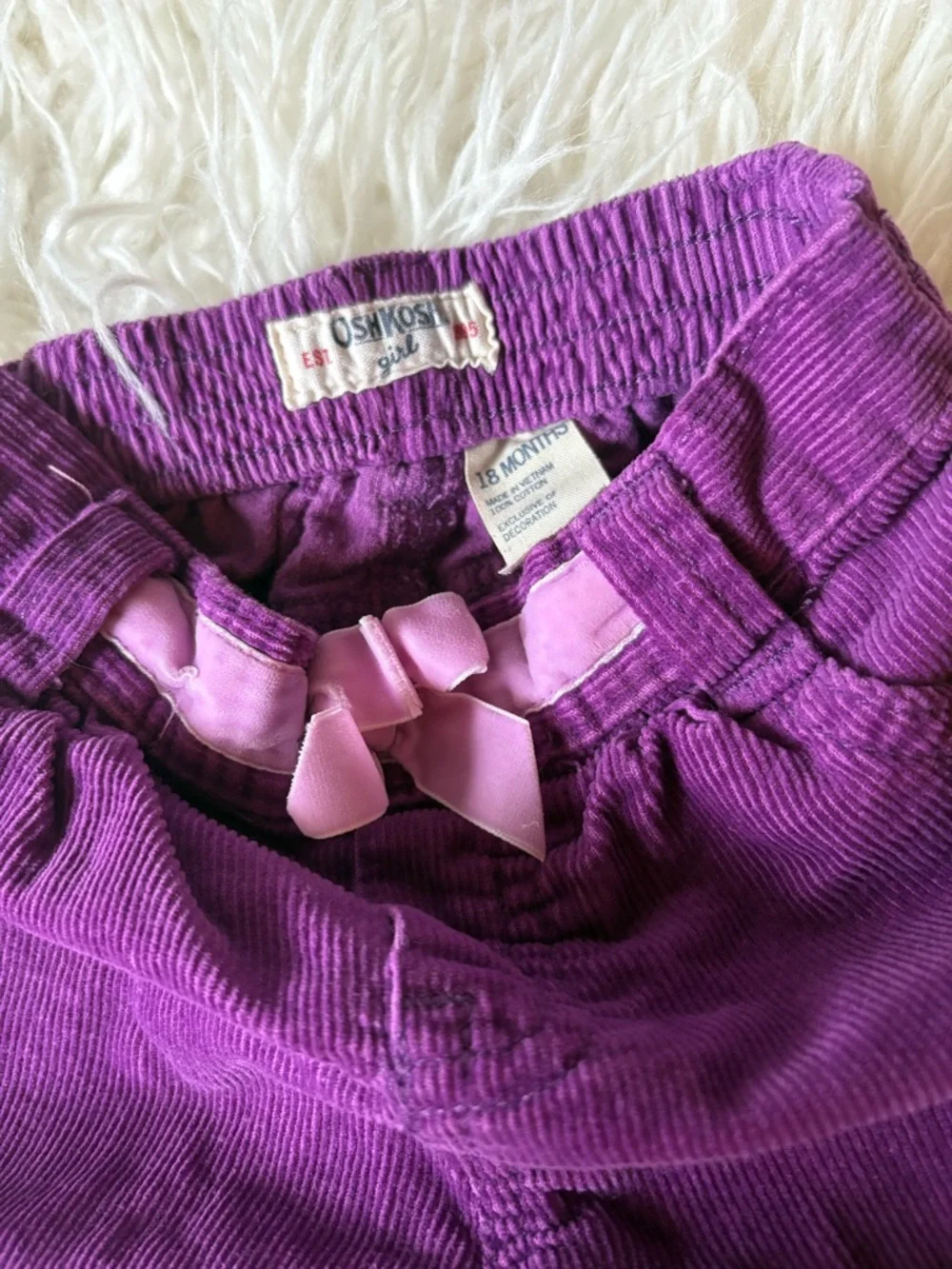 Vintage OshKosh B’gosh Purple Corduroy Pants Flare Leg 18M 90s